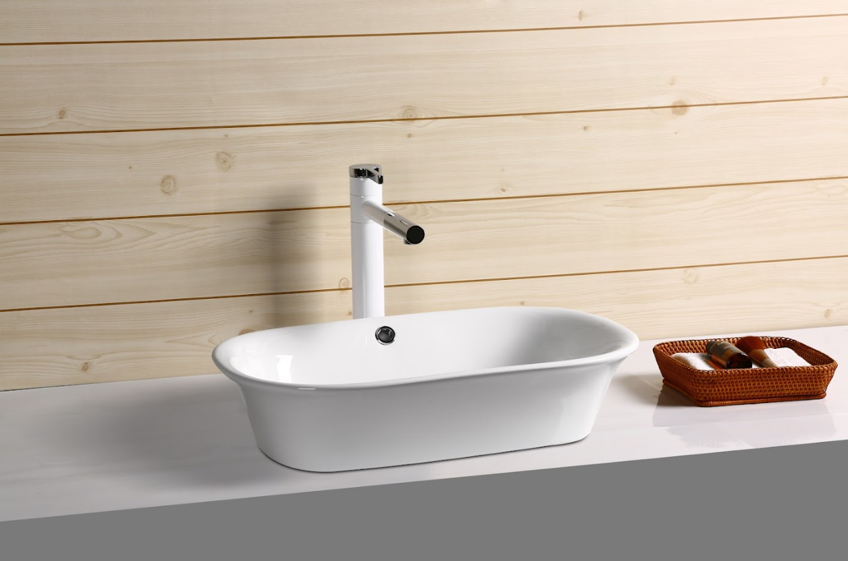 Infinity Gloss White Ceramic Rectangle Above Counter Basin 550*390*155mm