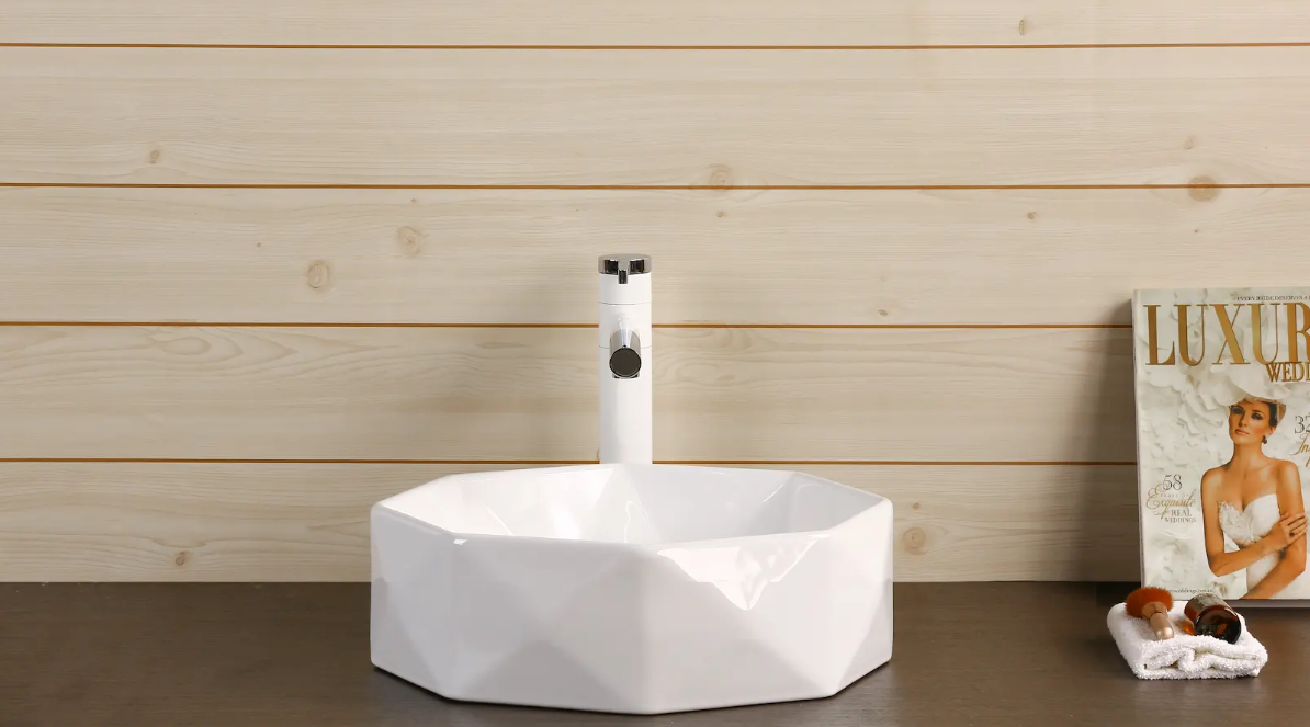 Infinity Round / Diamond Gloss White Ceramic Above Counter Basin 420*420*130mm