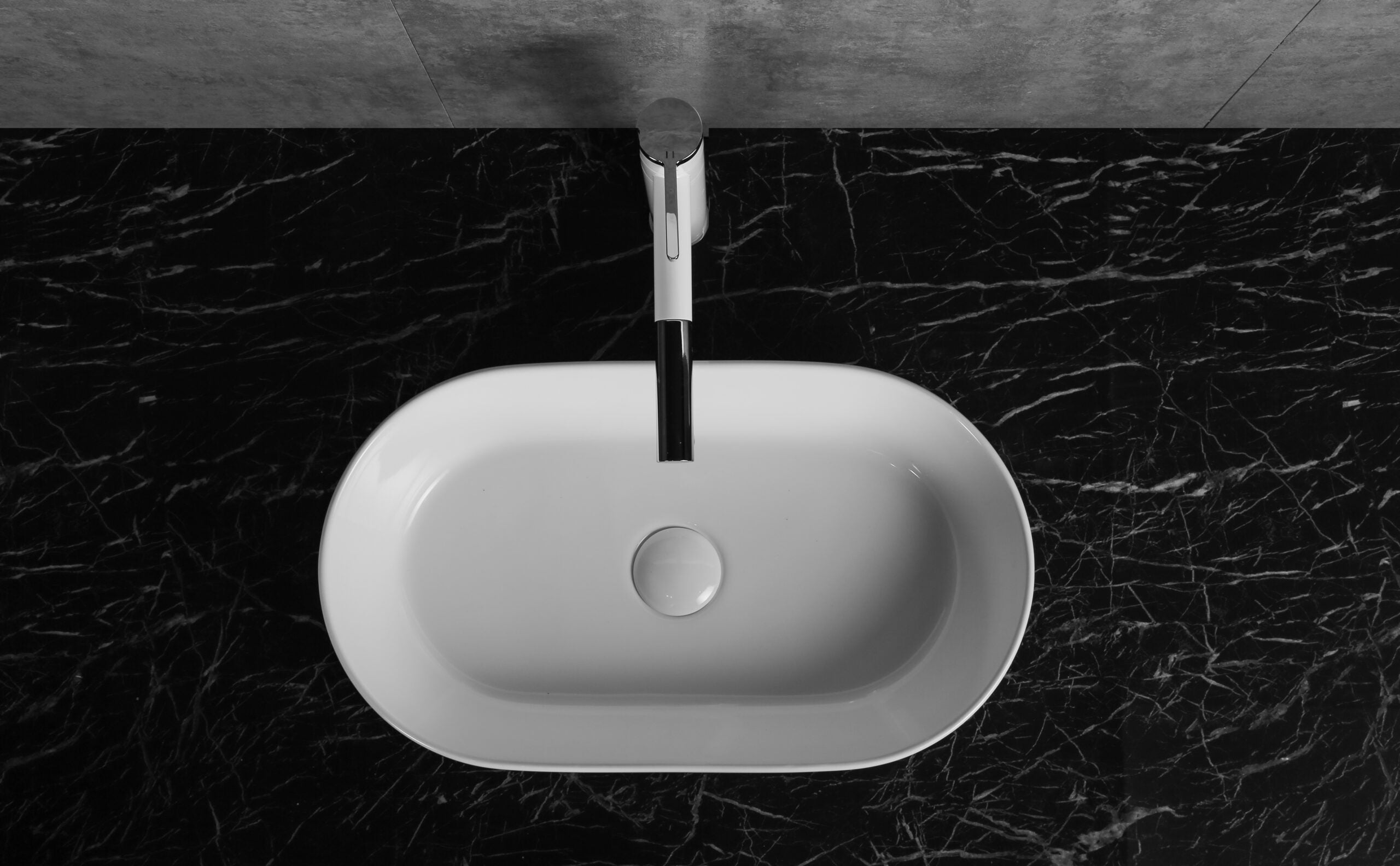 Infinity Oval Gloss White Ceramic Above Counter Basin 530*300*115mm