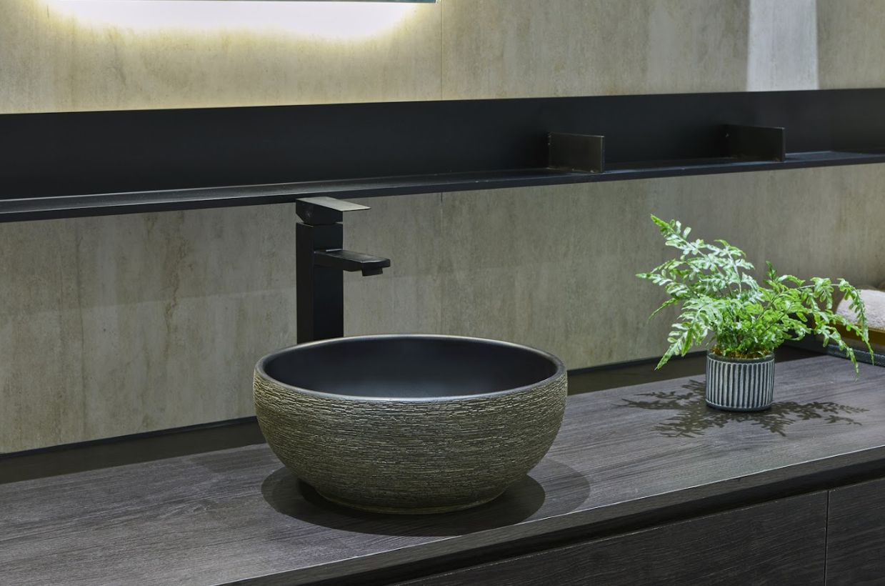 Infinity Dark Green Porcelain Round Above Counter Art Basin 340*340*140mm
