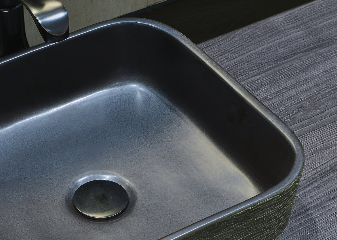 Infinity Dark Green Porcelain Square Above Counter Art Basin 380*380*140mm