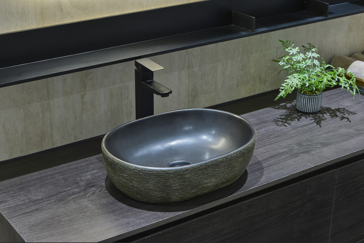 Infinity Dark Green Porcelain Oval Above Counter Art Basin 475*340*130mm