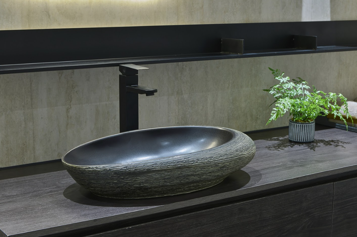 Infinity Dark Green Porcelain Oval Above Counter Art Basin 580*370*120mm