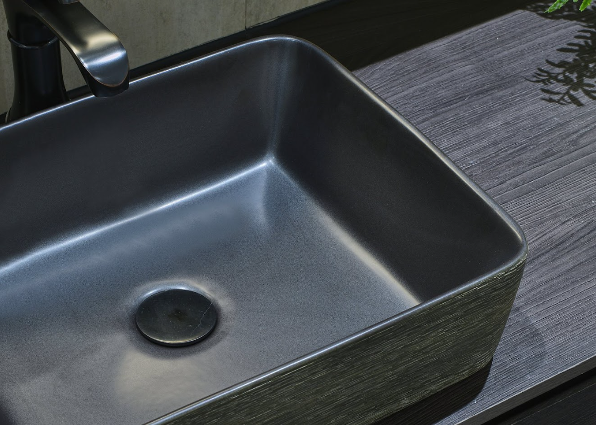 Infinity Dark Green Porcelain Rectangle Above Counter Art Basin 470*365*130mm