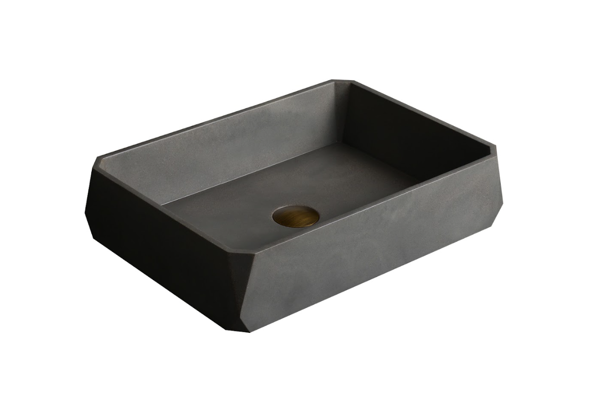 Infinity Matte Grey Concrete Rectangle Above Counter Basin 500*350*120mm