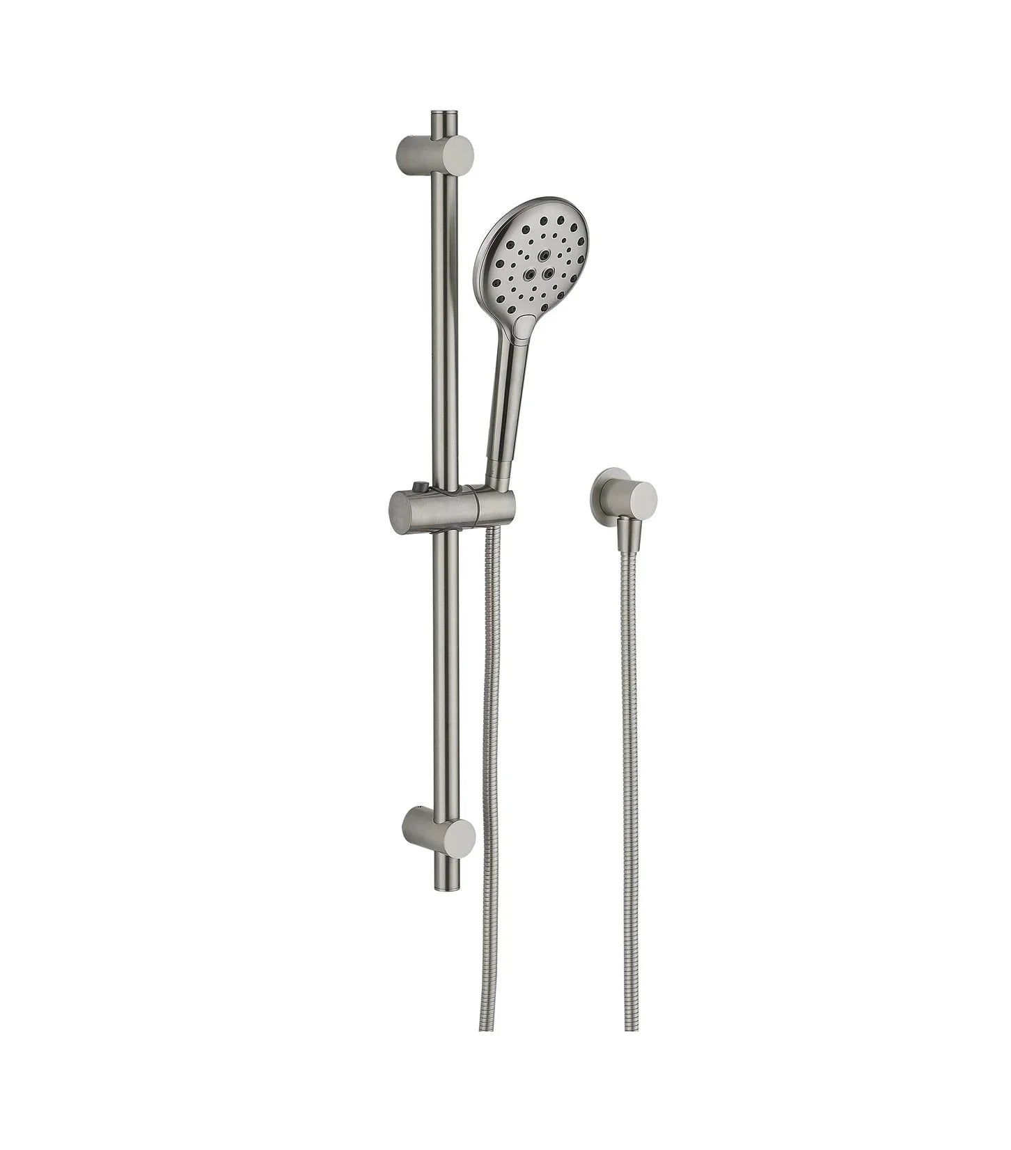 Modern brushed nickel shower rail set with adjustable hand shower by Secasa Home