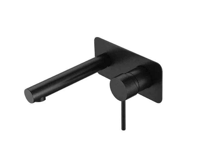 Modern matte black wall-mounted bathroom tap and mixer from Secasa Home