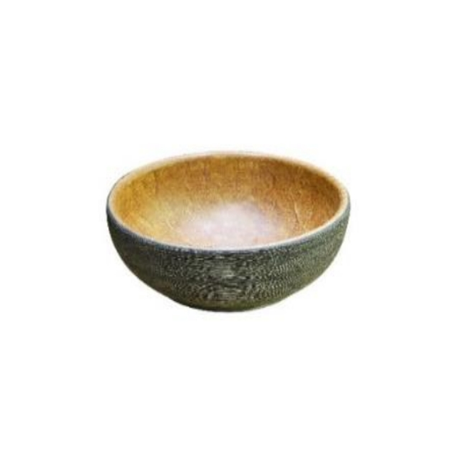 Infinity Pumpkin and Green Exterior Porcelain Round Above Counter Art Basin 340*340*140mm