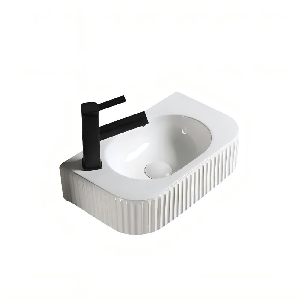 Infinity Gloss White Wall Hung Ceramic Above Counter Basin 450*270*115mm