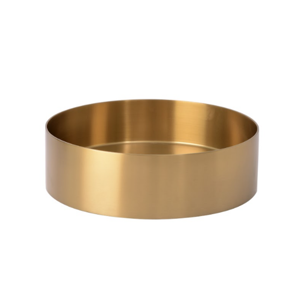 Infinity Burshed Gold Handmade Stainless Steel Round Above Counter Basin 380*380*110mm