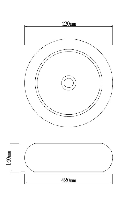 Infinity White Marble Nature Stone Round Above Counter Art Basin 420*420*140mm