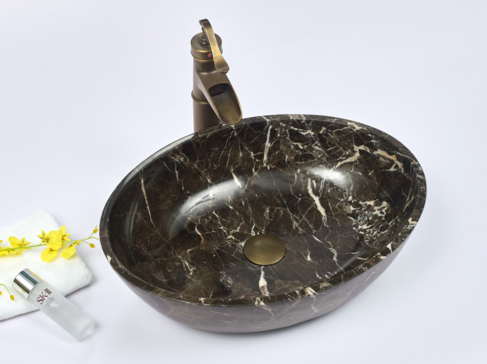 Infinity Marble Nature Stone Oval Above Counter Art Basin 510*380*150mm