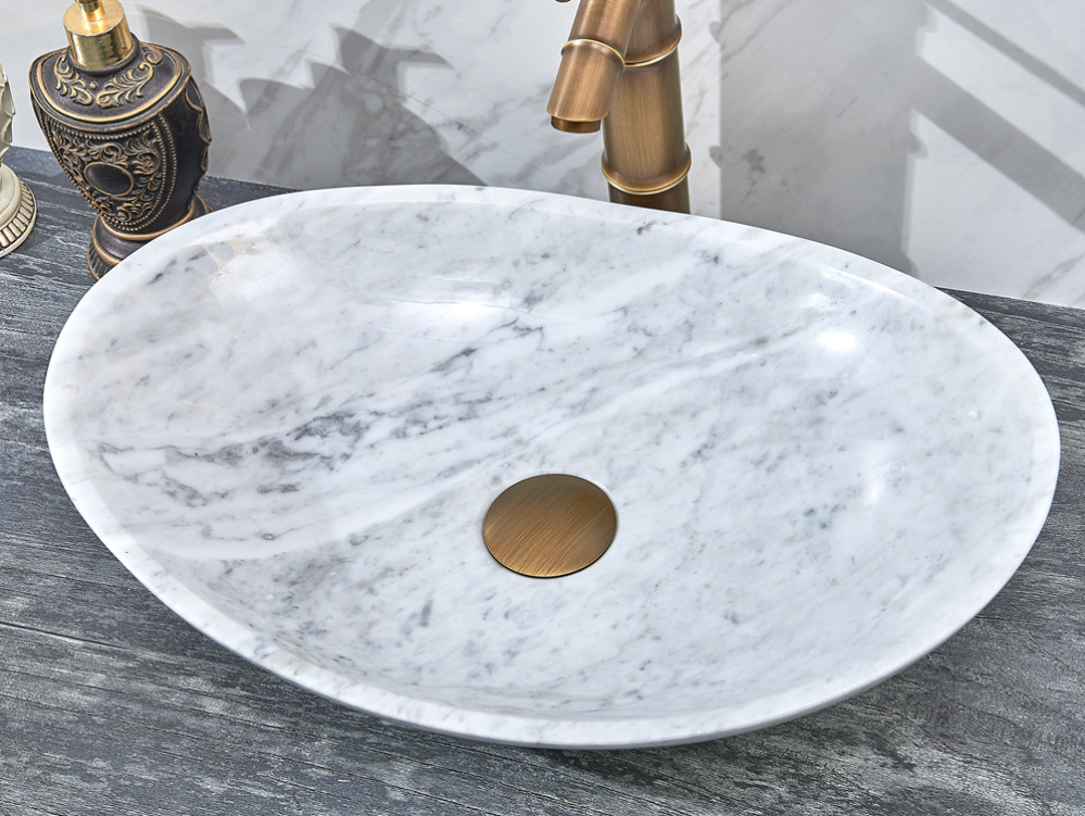 Infinity Marble Nature Stone Special Shape Above Counter Art Basin 480*330*120mm