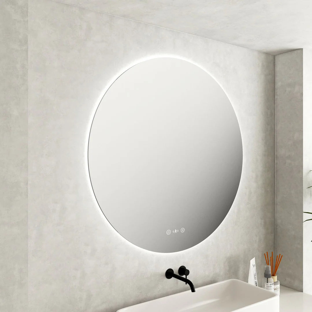 Mercio Luna LED Round Frameless Copper-free Pencil Edge Mirror – 600 / 750 / 900mm