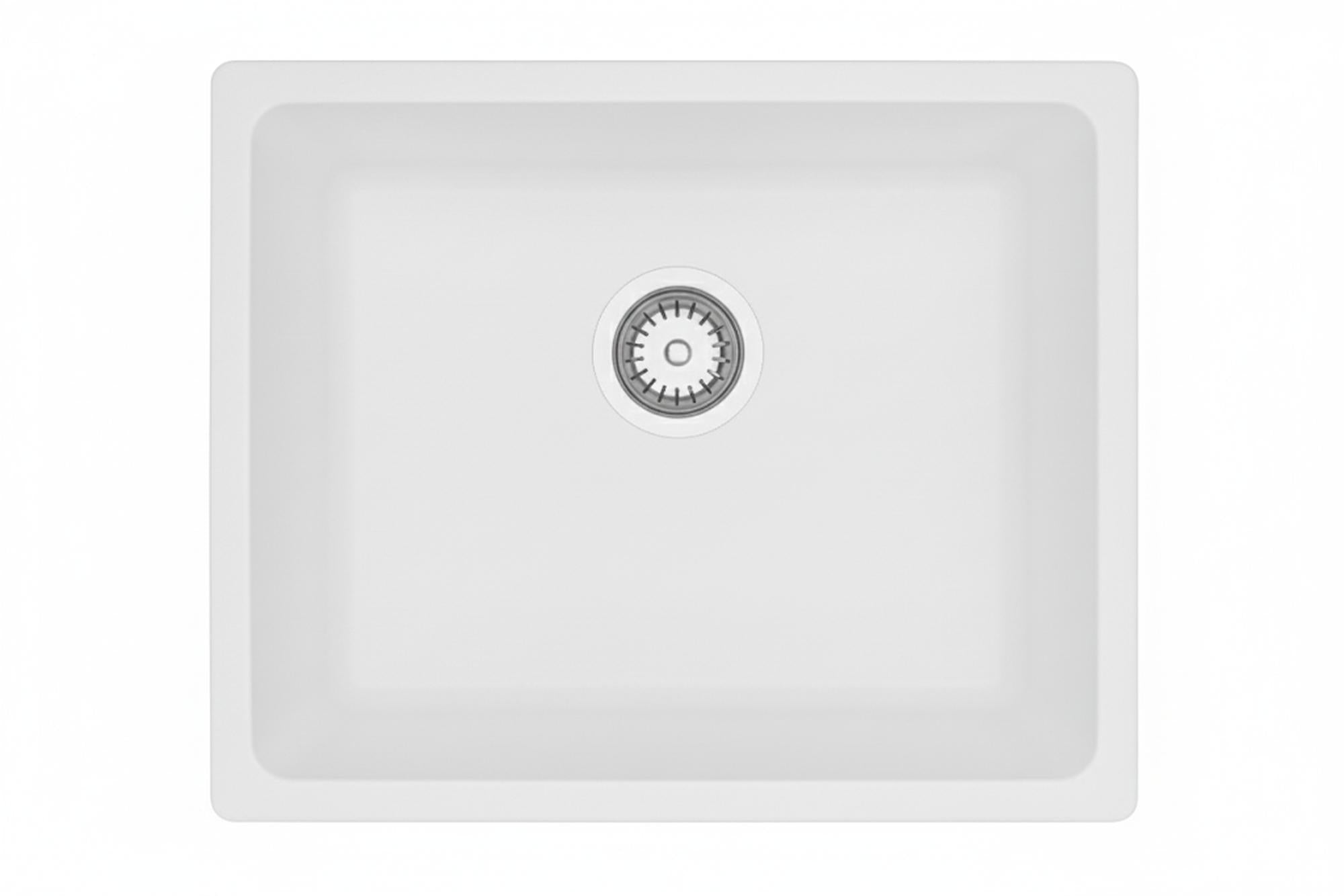 Lukka Crete Granite Single Bowl Sink | Matte Black & Matte White | 550×450×235mm | Topmount or Undermount