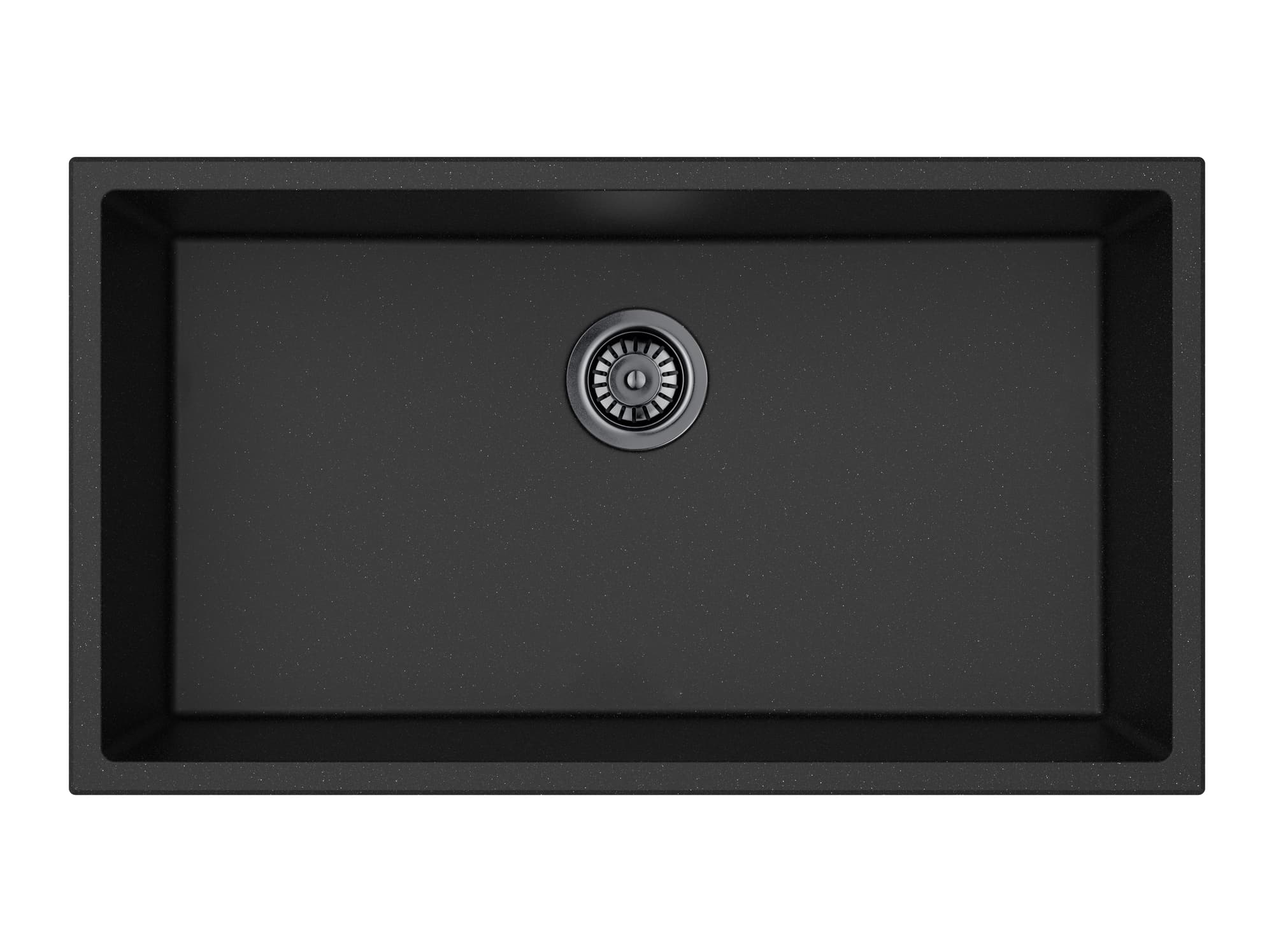 Crete Granite Single Bowl Sink 813×457×241mm Matte Black