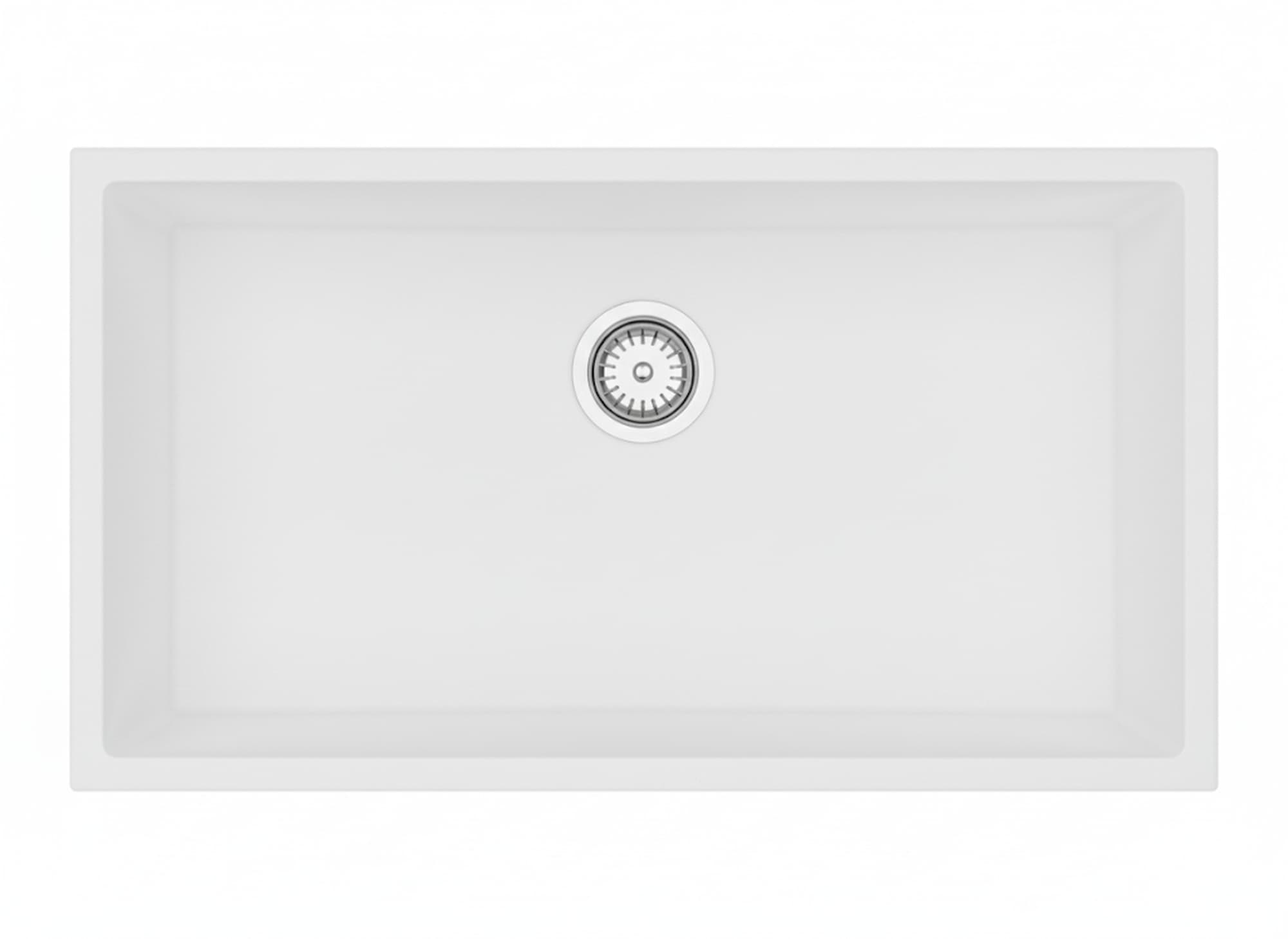 Crete Granite Single Bowl Sink 813×457×241mm Matte White