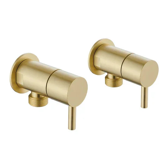 Brushed gold modern bathroom tapware set, wall-mounted, by Secasa Home