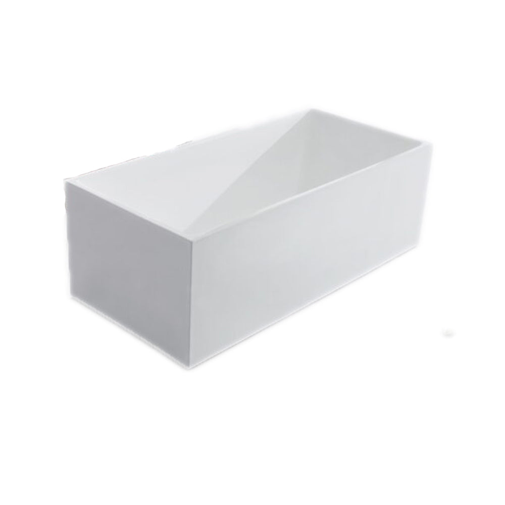 RIVA Lotus Gloss White Acrylic Rectangle Freestanding Bathtub Multiple Sizes | Gloss White | Freestanding / Back to Wall / Corner Installation