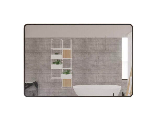 RIVA Framed Rectangular Mirror Wall Mounted | Gold, Matt Black, Brushed Nickel | 750–1500mm
