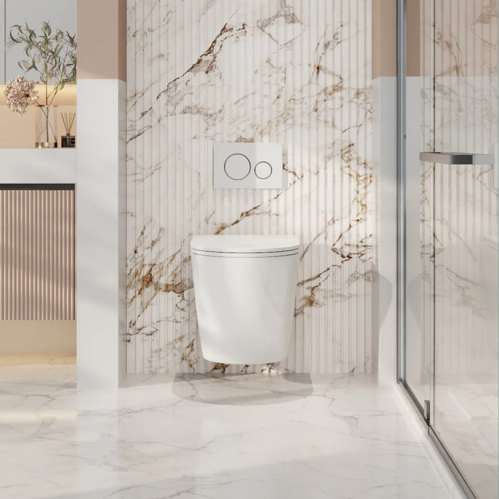 Mercio Norton66 Gloss White Quiet Flush Soft Close Seat Wall Hung Pan