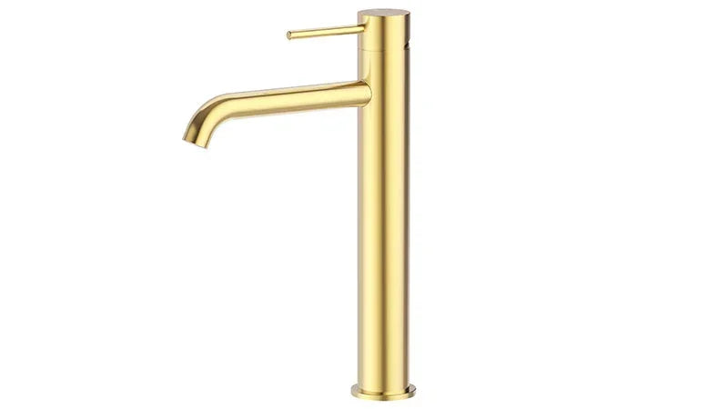 Modern gold bathroom mixer tap with tall cylindrical design from Secasa Home