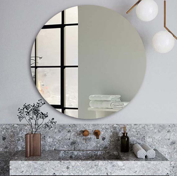 ABS Frameless Round Pencil Edge Wall Mounted Mirror | 600×600mm, 800×800mm
