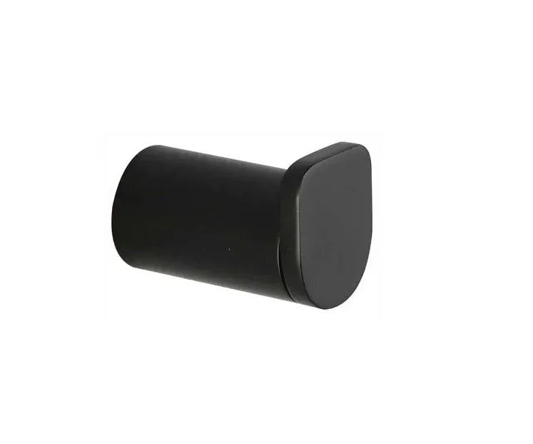 Modern black bathroom wall hook, minimalist matte finish, Secasa Home hardware
