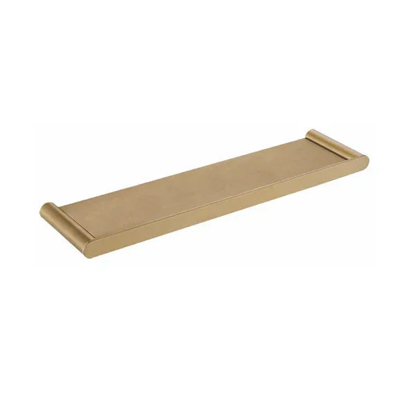 Modern brushed gold bathroom shelf, floating design, Secasa Home accessories.