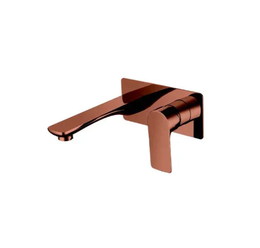 Modern rose gold wall-mounted tapware for bathroom vanities by Secasa Home