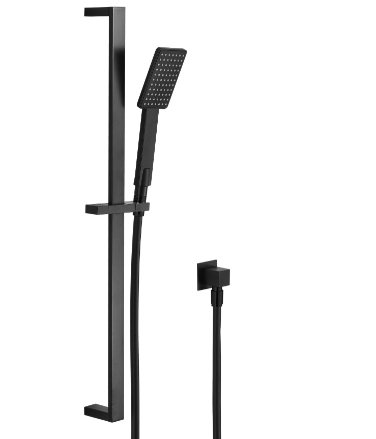 HELLYCAR Bonza Hand Shower on Rail | Chrome, Matt Black