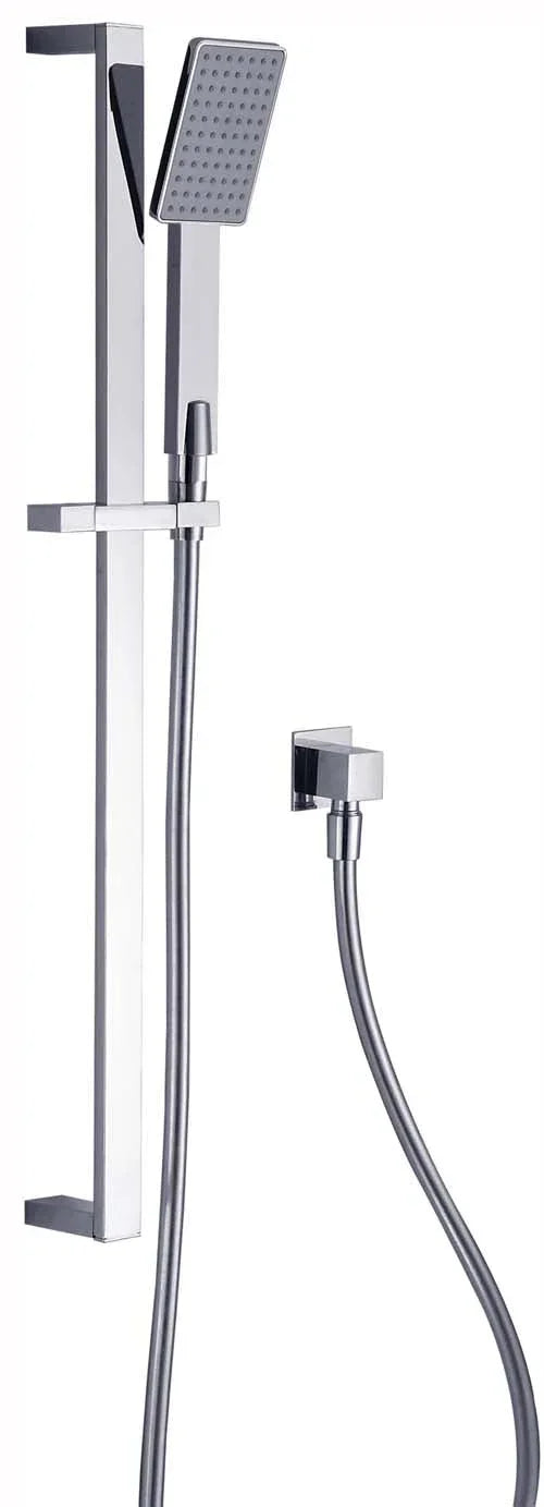 Modern chrome square hand shower set with hose and wall mount, Secasa Home bathroom tapware.