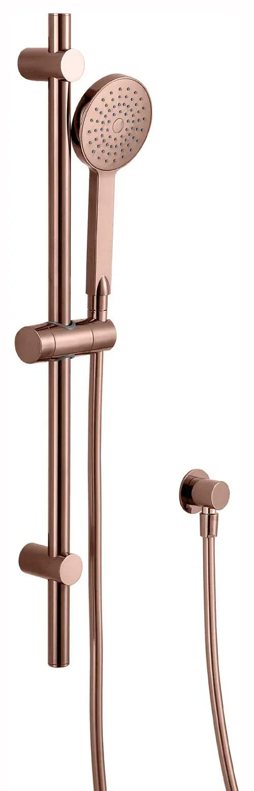 Modern rose gold shower rail set with hand shower from Secasa Home, bathroom tapware