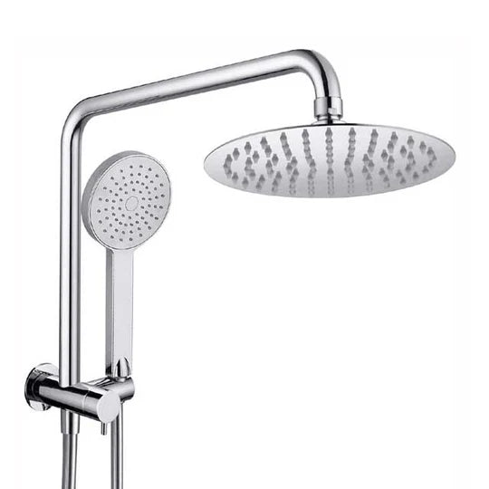 Modern chrome dual shower head set with handheld sprayer from Secasa Home bathroom collection