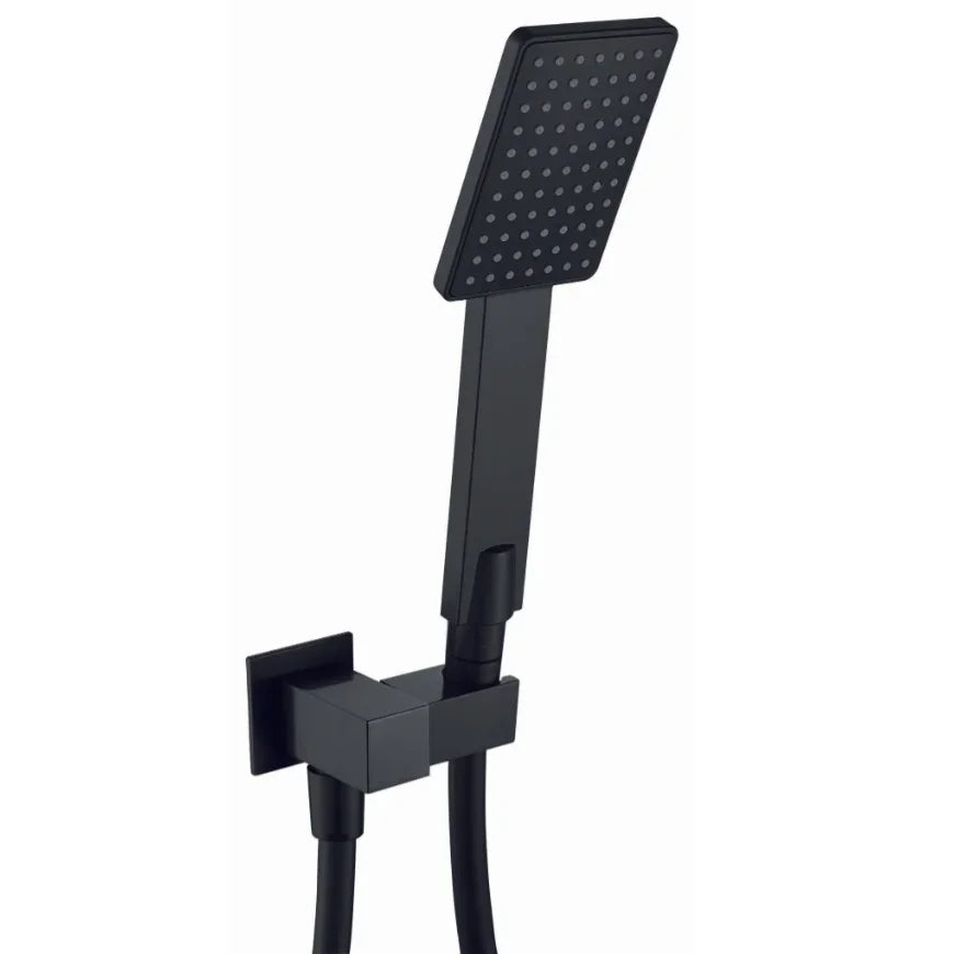 Modern matte black handheld shower head with wall mount, Secasa Home bathroom accessory