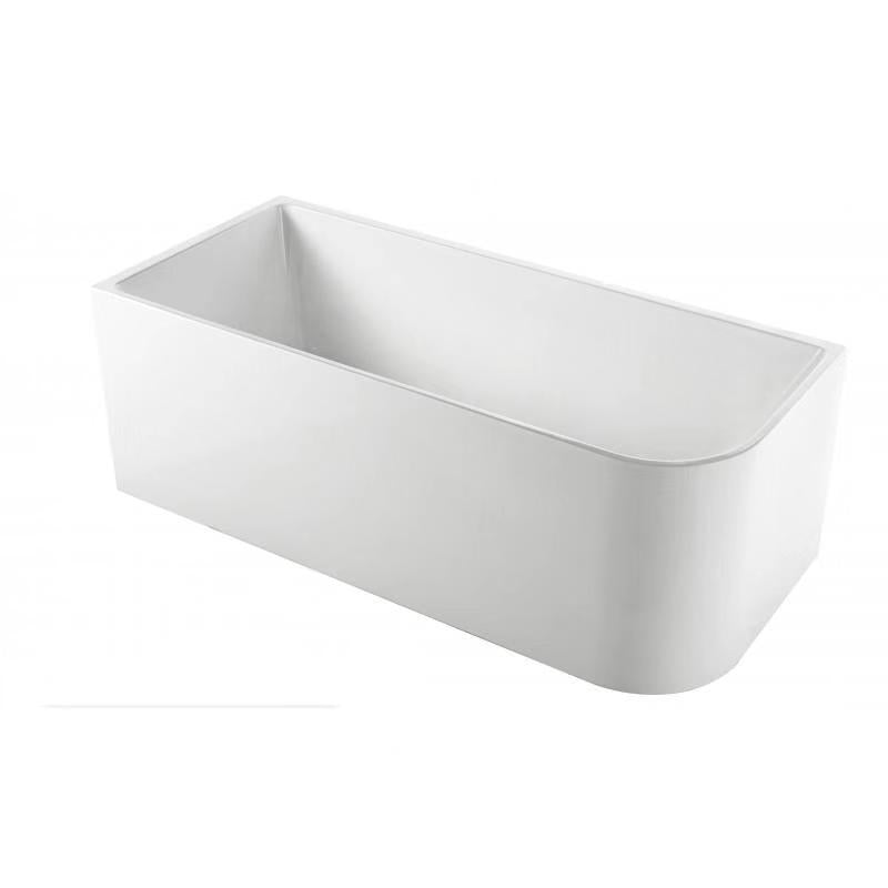 Sunny 1500–1700mm Gloss White Rectangle Acrylic Corner Back Bathtub – Left or Right Installation