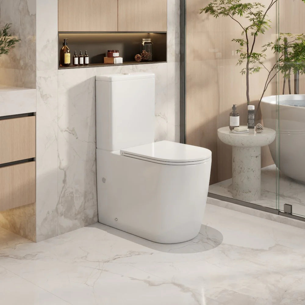 Mercio Walton Quiet Flush Back to Wall Gloss White Toilet Suite