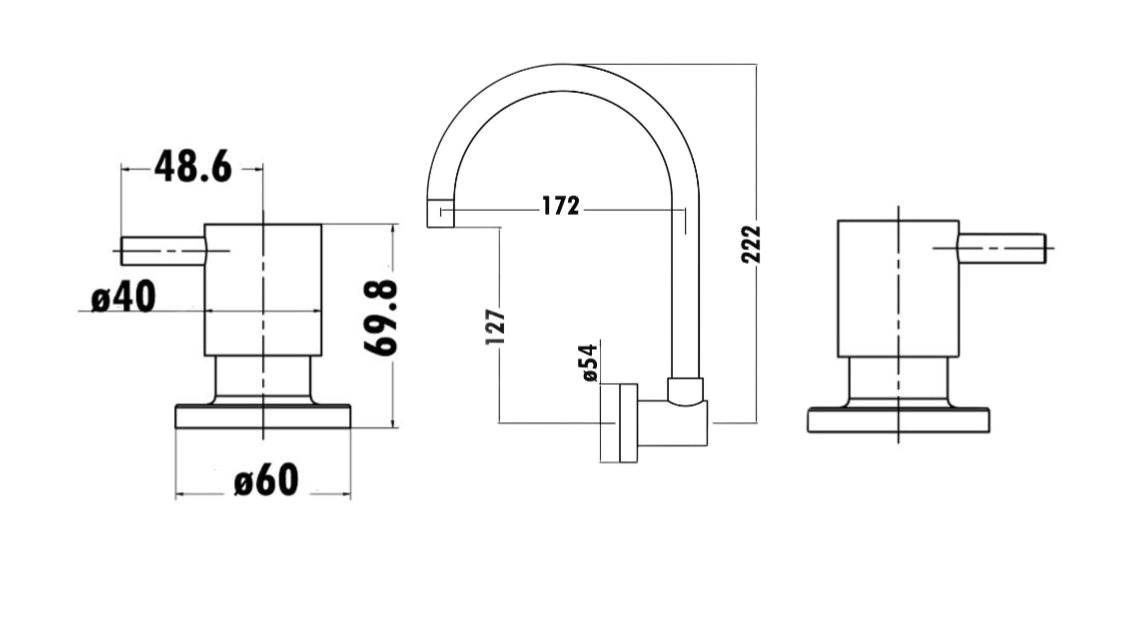 ACL Lead-Free Chrome Wall Top Assemblies With Swivel Spout Set For Laundry Wall Basin Sink