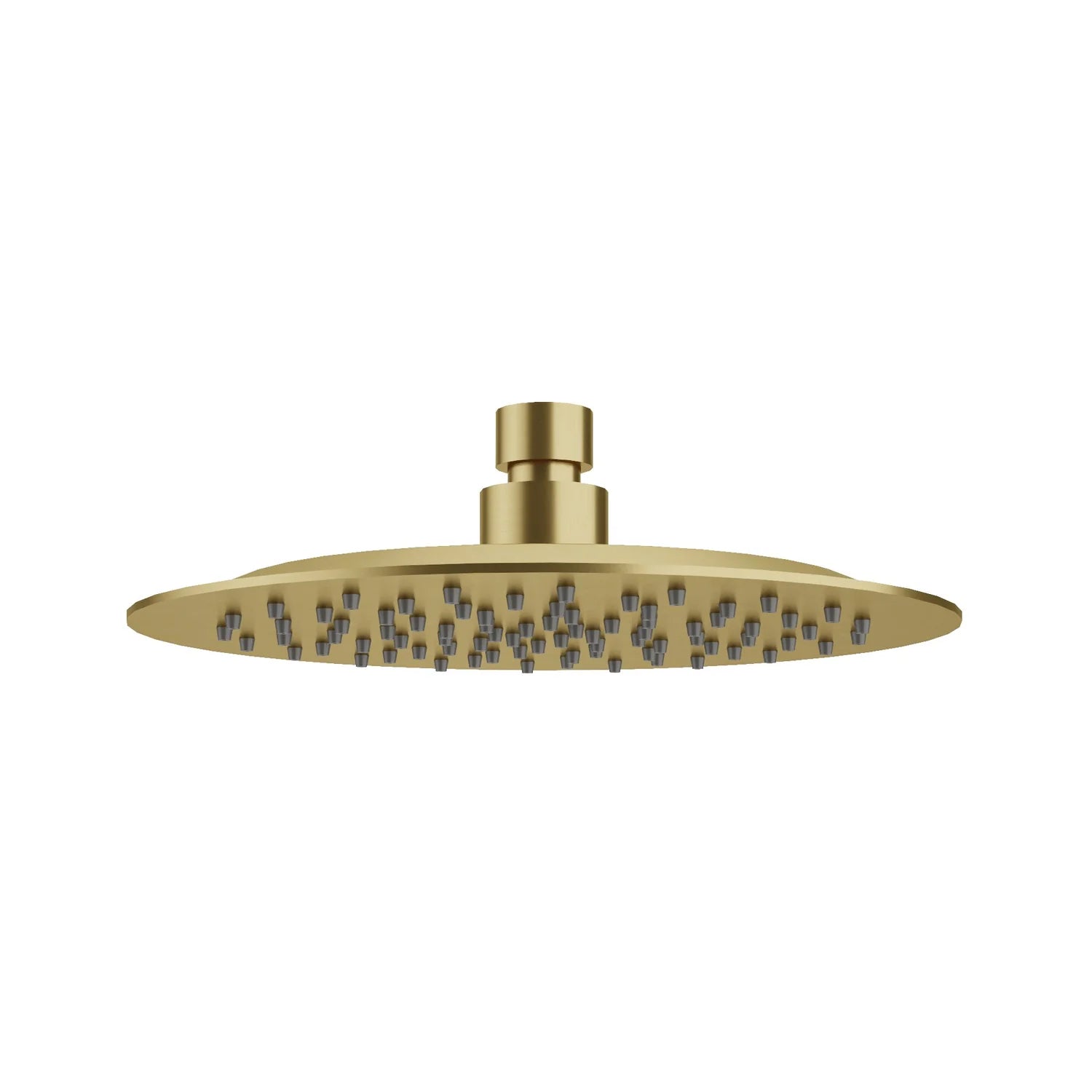 AMOZA 200mm Round Rainfall Shower Head brushed gold in on a white background