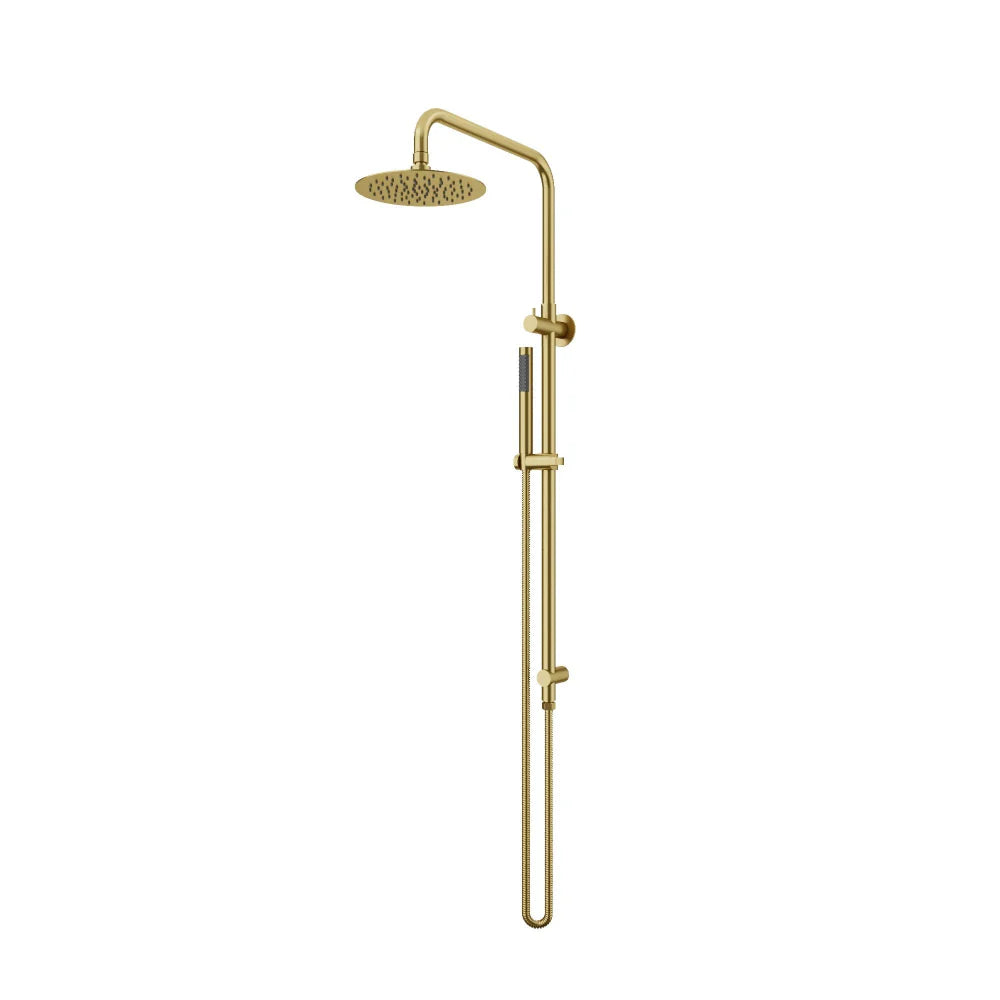 Brushed Gold AMOZA 200mm Round Twin Shower Set WELS S18939
