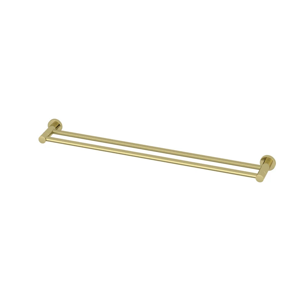Amoza 800mm Double Towel Rail in Brushed Gold finish - SKU AC201BG - Luxury stainless steel double towel bar