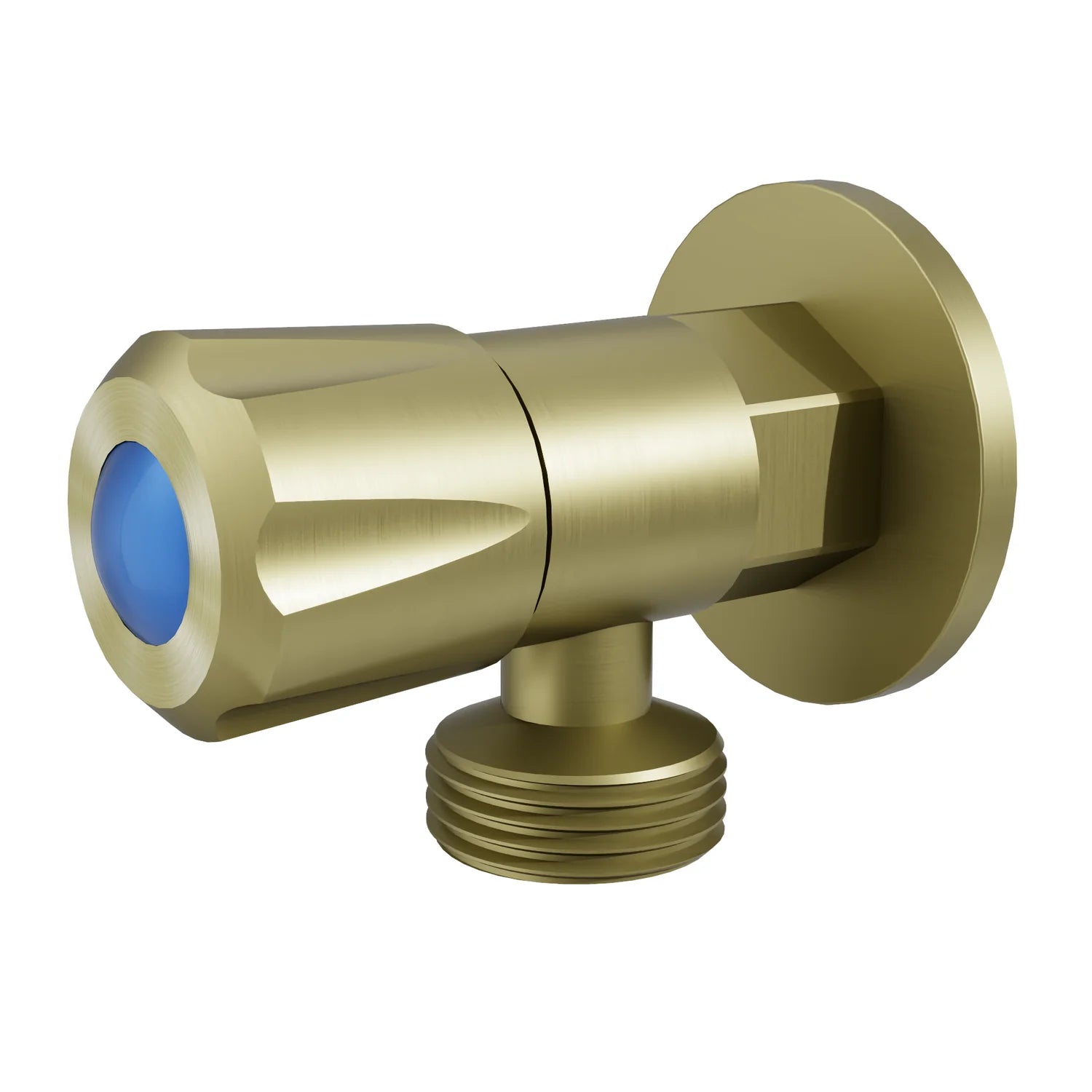 Brushed Gold AMOZA Mini Tap With Cover Plate on a white background