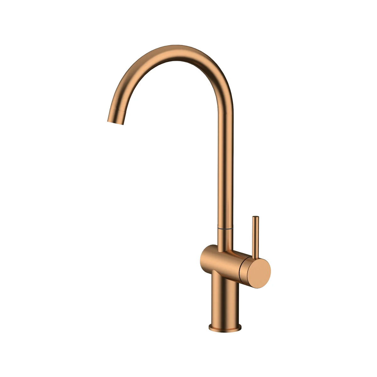 Brushed copper gooseneck sink mixer tap, modern kitchen tapware by Secasa Home