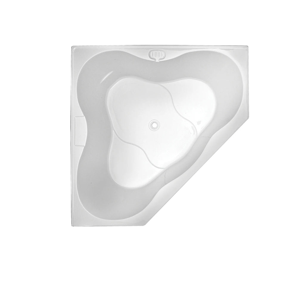 Broadway Almina 1285mm Gloss White Built-in Corner Bathtub (non-jetted version).
