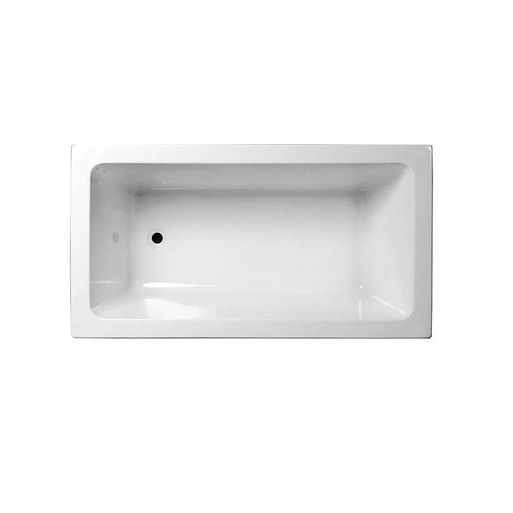 Broadway Alpha Gloss White Built-in Rectangular Bathtub (non-jetted version), available in multiple popular sizes.