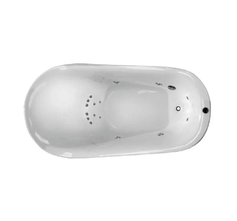 Gloss white oval freestanding spa bath, modern design, Secasa Home bathroom luxury