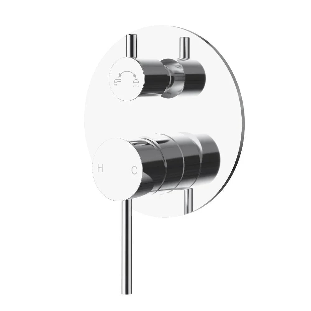 Modern chrome shower mixer with dual controls by Secasa Home, minimalist bathroom tapware