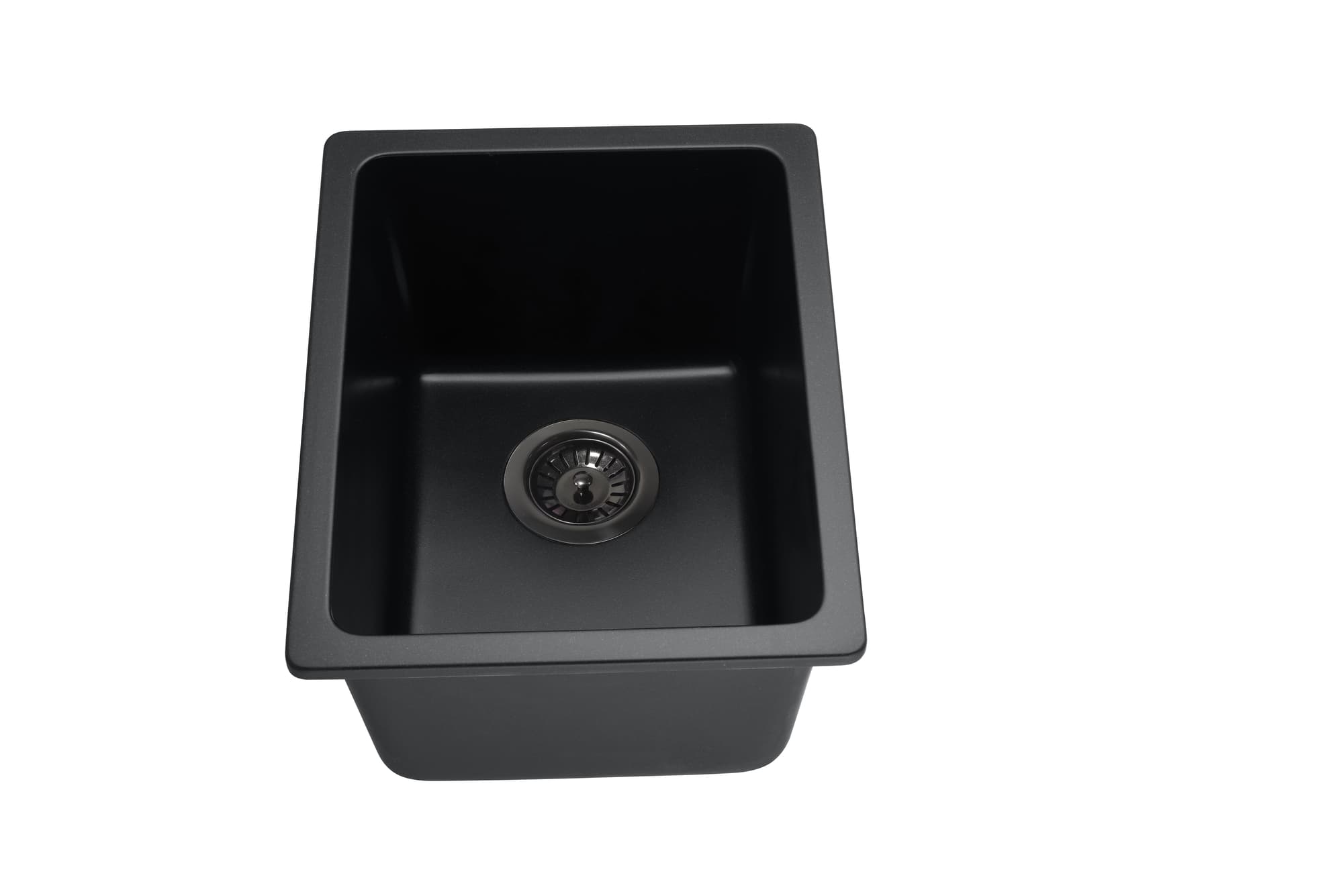 Crete Granite Single Bowl Sink 350×450×235mm Matte Black with bowl size 300×400×220mm