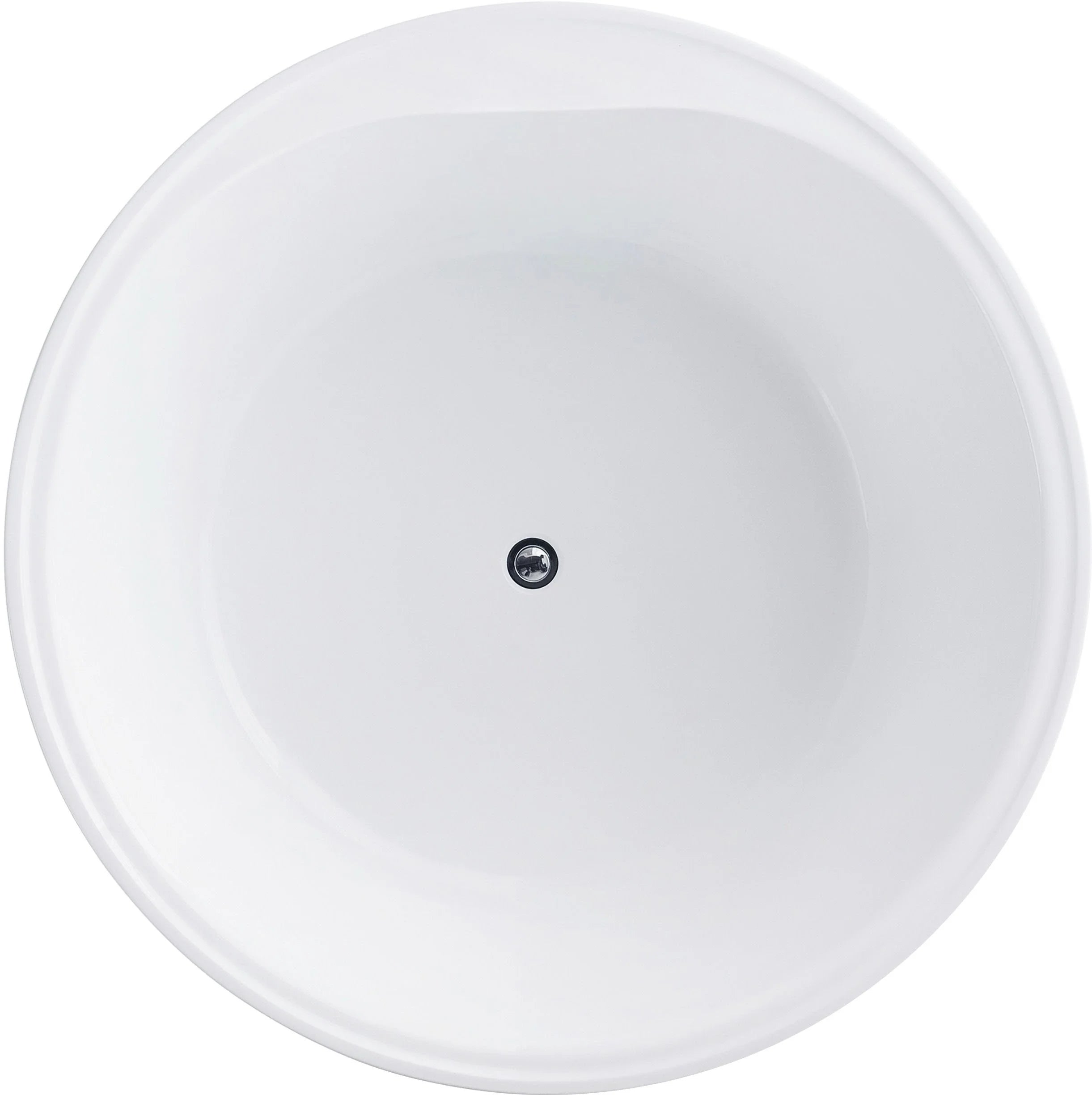 Interior view of the FS19 round bathtub, showcasing its deep, smooth acrylic finish.