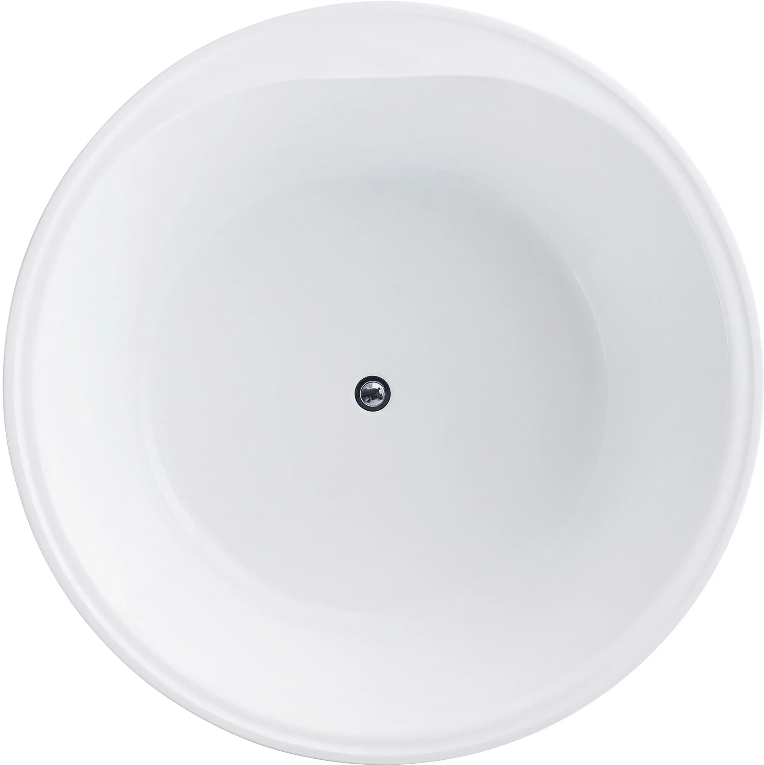 Modern round freestanding white bathtub with deep soaking design by Secasa Home